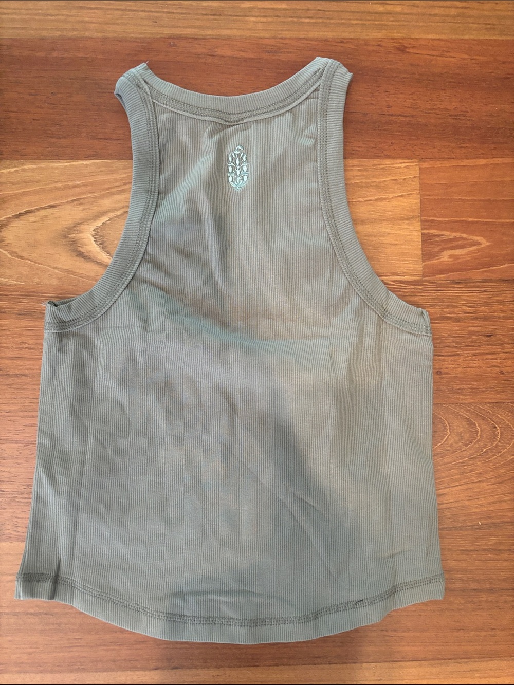 Free People Olive Ribbed Tank Top